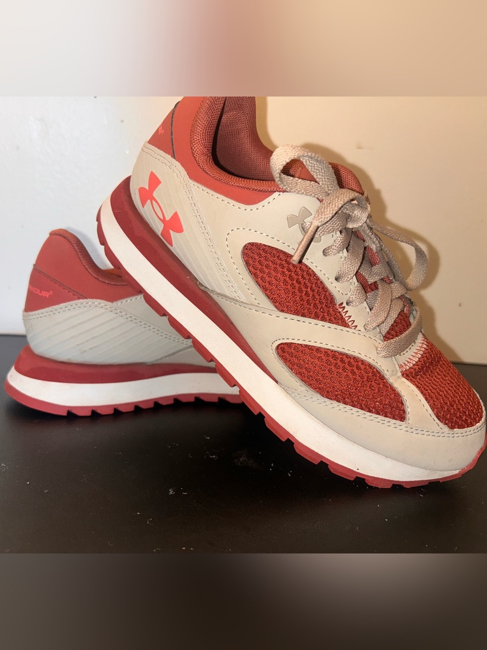 Under Armour Women’s Maroon and Beige Athletic Sneakers
